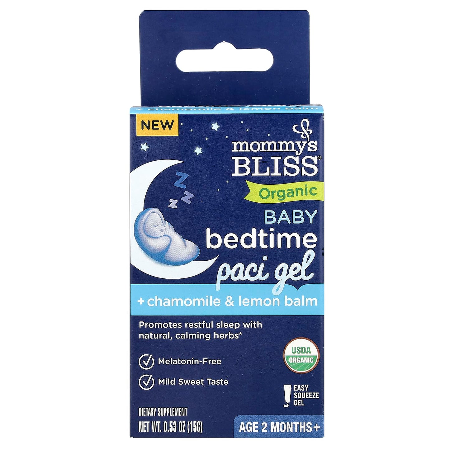 Mommy's Bliss, Organic Baby Bedtime Paci Gel, Age 2 Months+, 0.53 oz (15 g) - Image 1