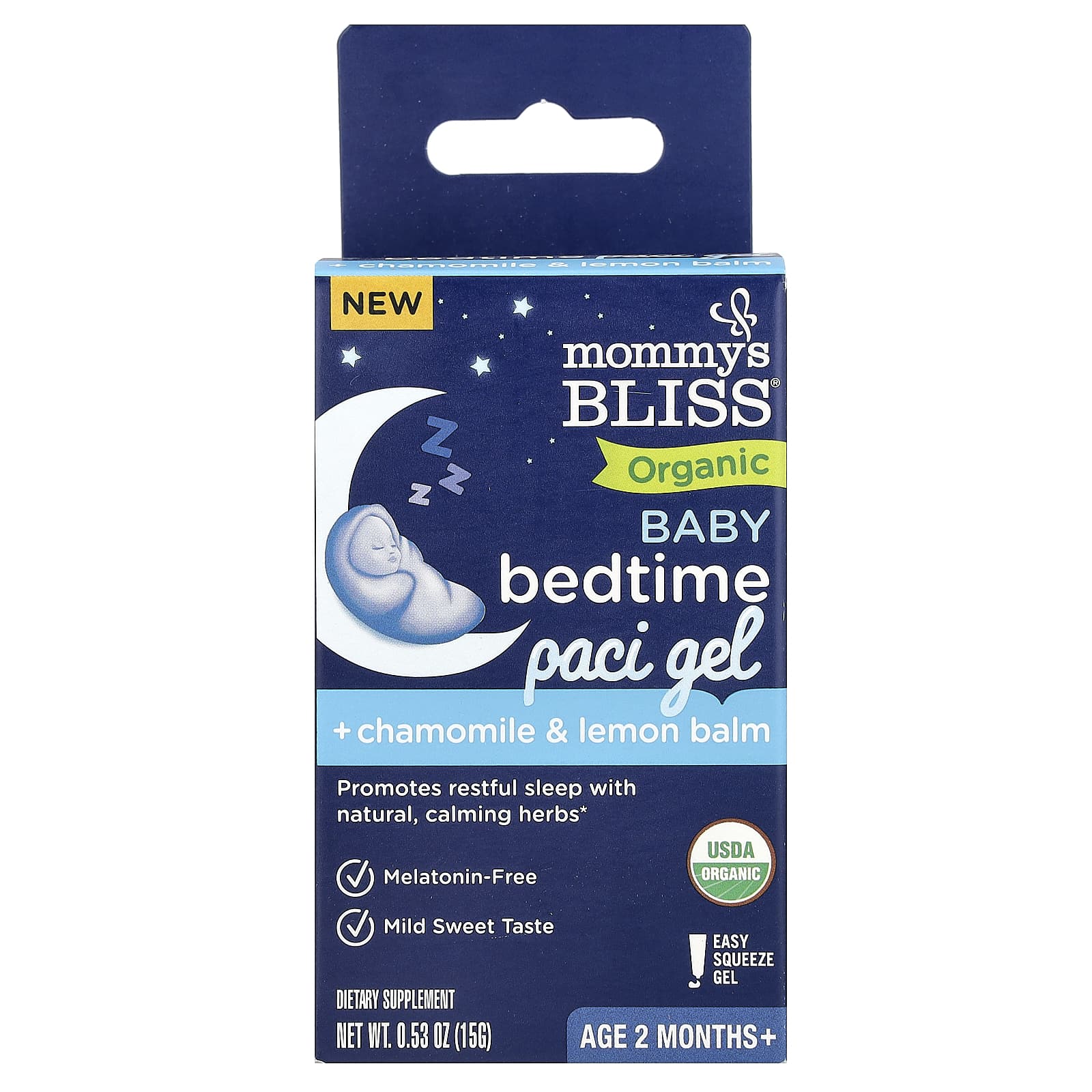 Mommy's Bliss, Organic Baby Bedtime Paci Gel, Age 2 Months+, 0.53 oz (15 g) - Image 1