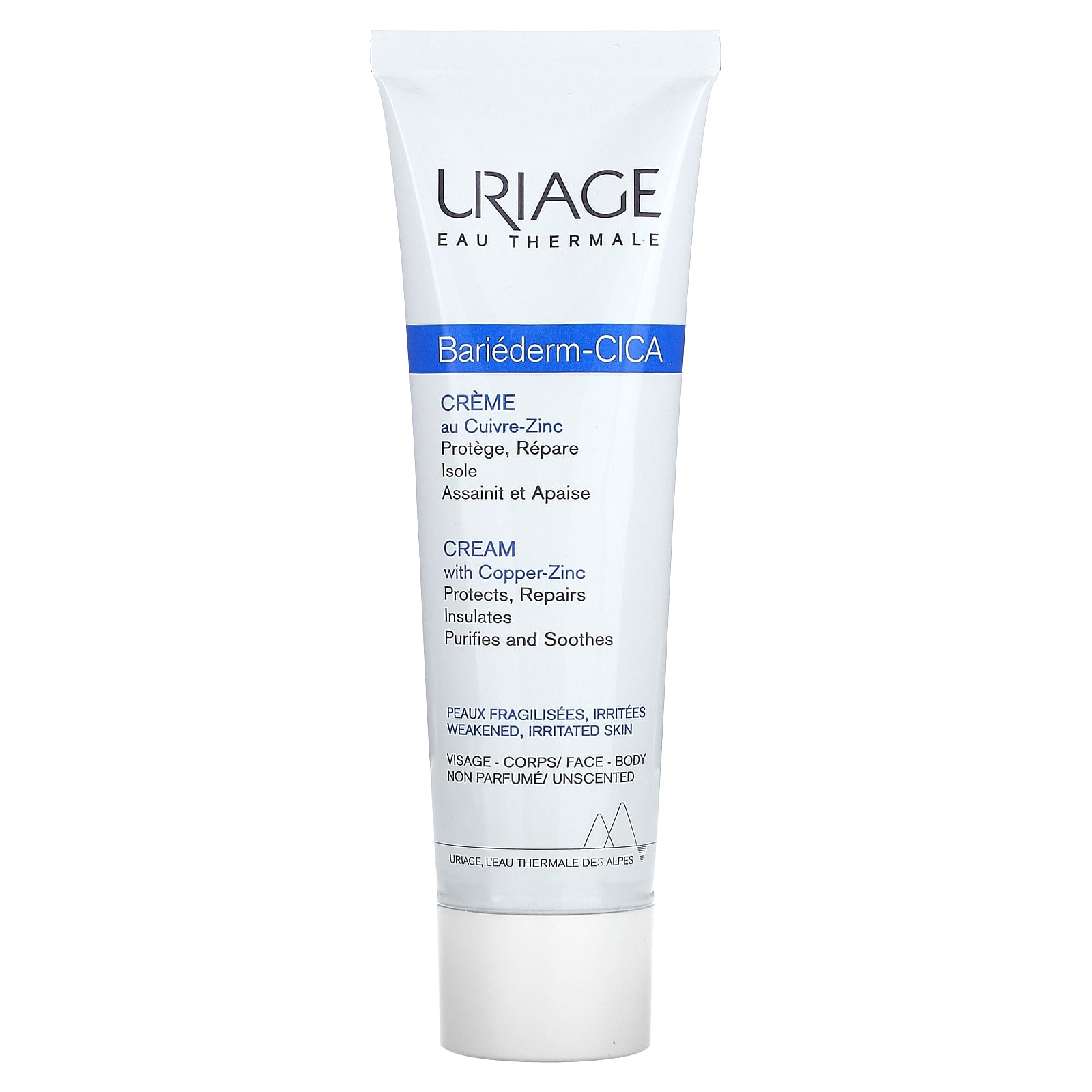 Uriage, Bariederm-Cica Cream with Copper-Zinc, Unscented, 3.4 fl oz (100 ml) - Image 1