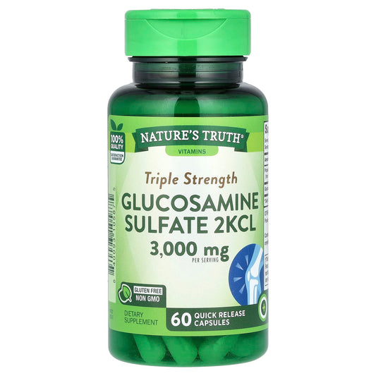 Nature's Truth, Triple Strength Glucosamine Sulfate 2KCL, 60 Quick Release Capsules (1,000 mg per Capsule) - Image 1