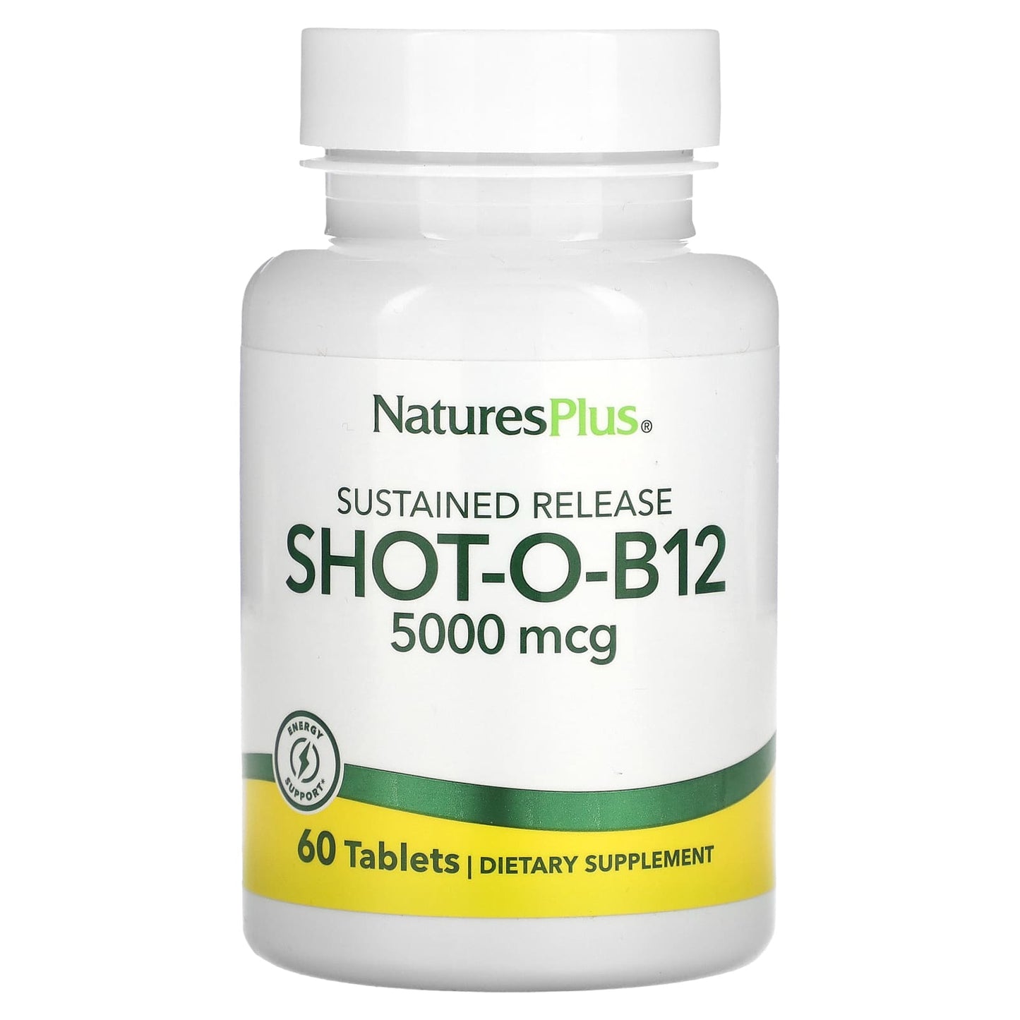 NaturesPlus, Shot-O-B12, 5,000 mcg, 60 Tablets - Image 1