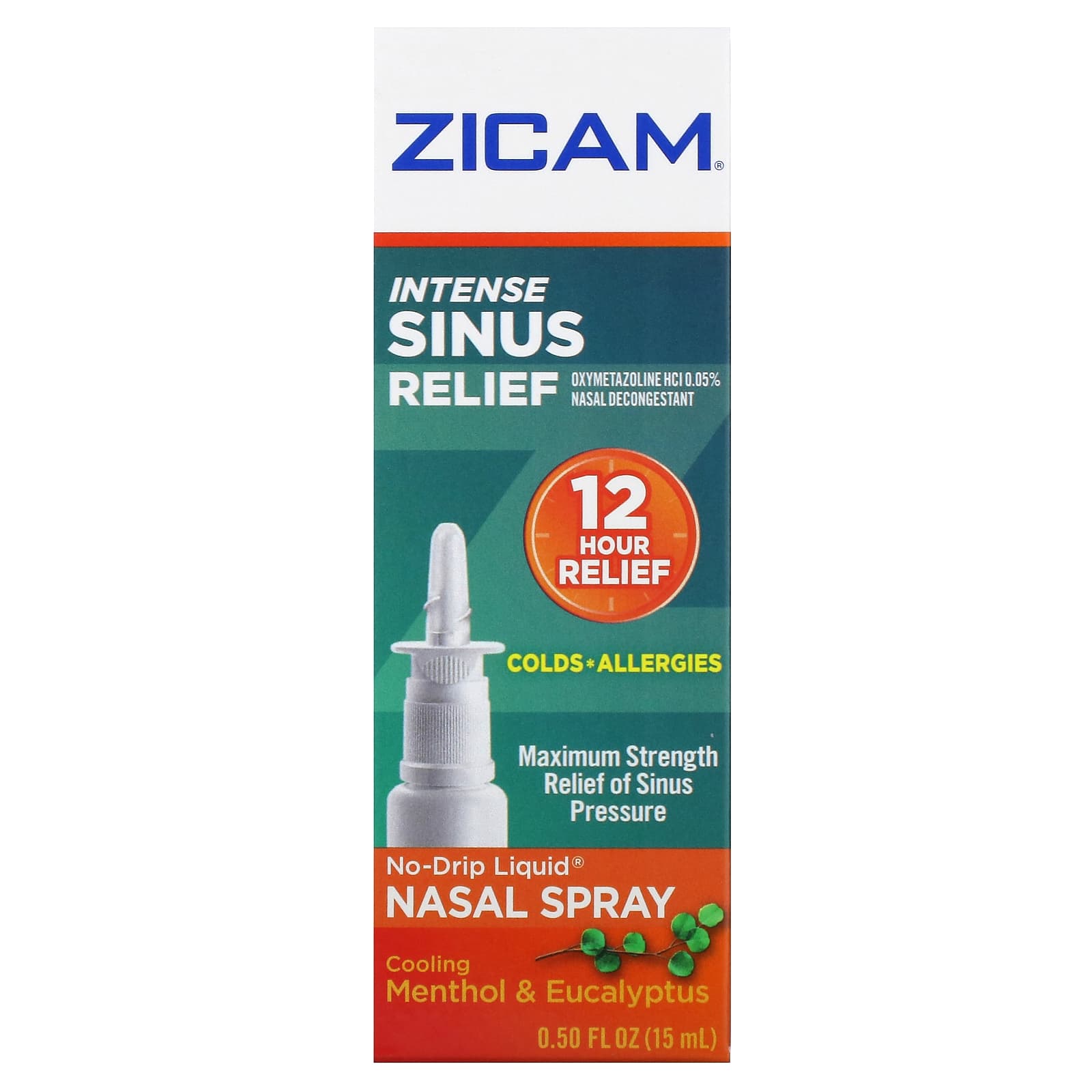 Zicam, Intense Sinus Relief, No-Drip Liquid Nasal Spray, Cooling Menthol & Eucalyptus, 0.5 fl oz (15 ml) - Image 2