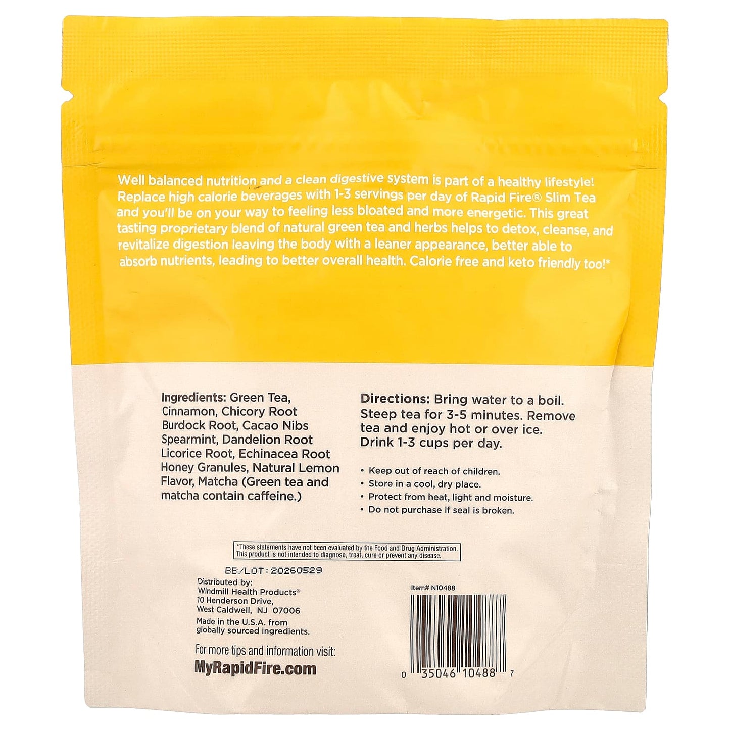 RAPIDFIRE, Slim Tea, Lemon, 14 Pyramid Tea Sachets