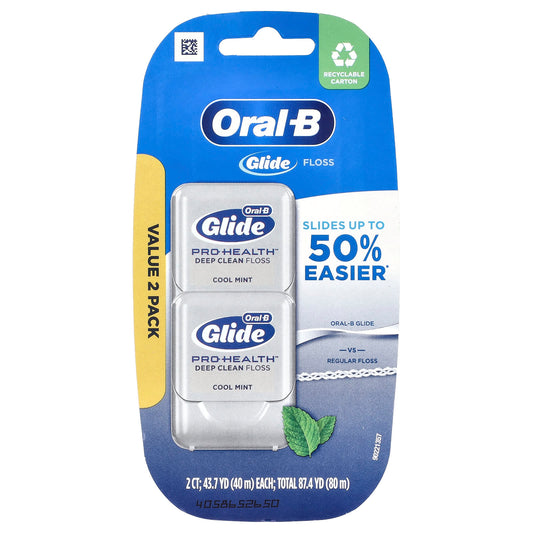 Oral-B, Glide, Pro-Health™, Deep Clean Floss, Cool Mint, 2 Pack, 43.7 yd (40 m) Each - Image 1