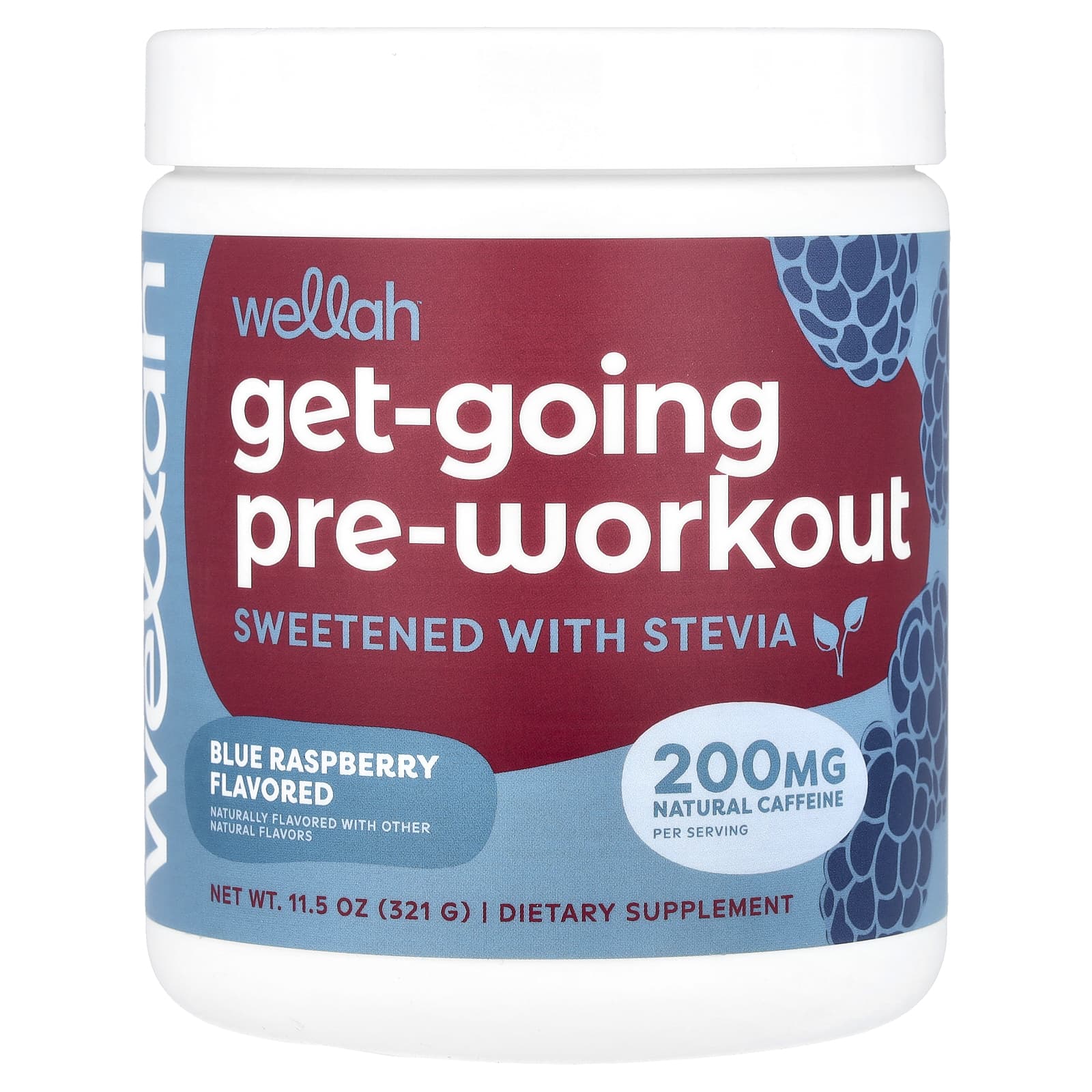 Wellah, Get-Going Pre-Workout, Blue Raspberry, 11.5 oz (321 g) - Image 1