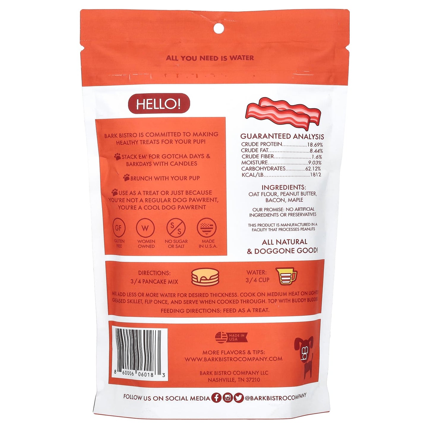 Pooch Pancake Mix by Bark Bistro - Healthy Dog Treats - Image 2