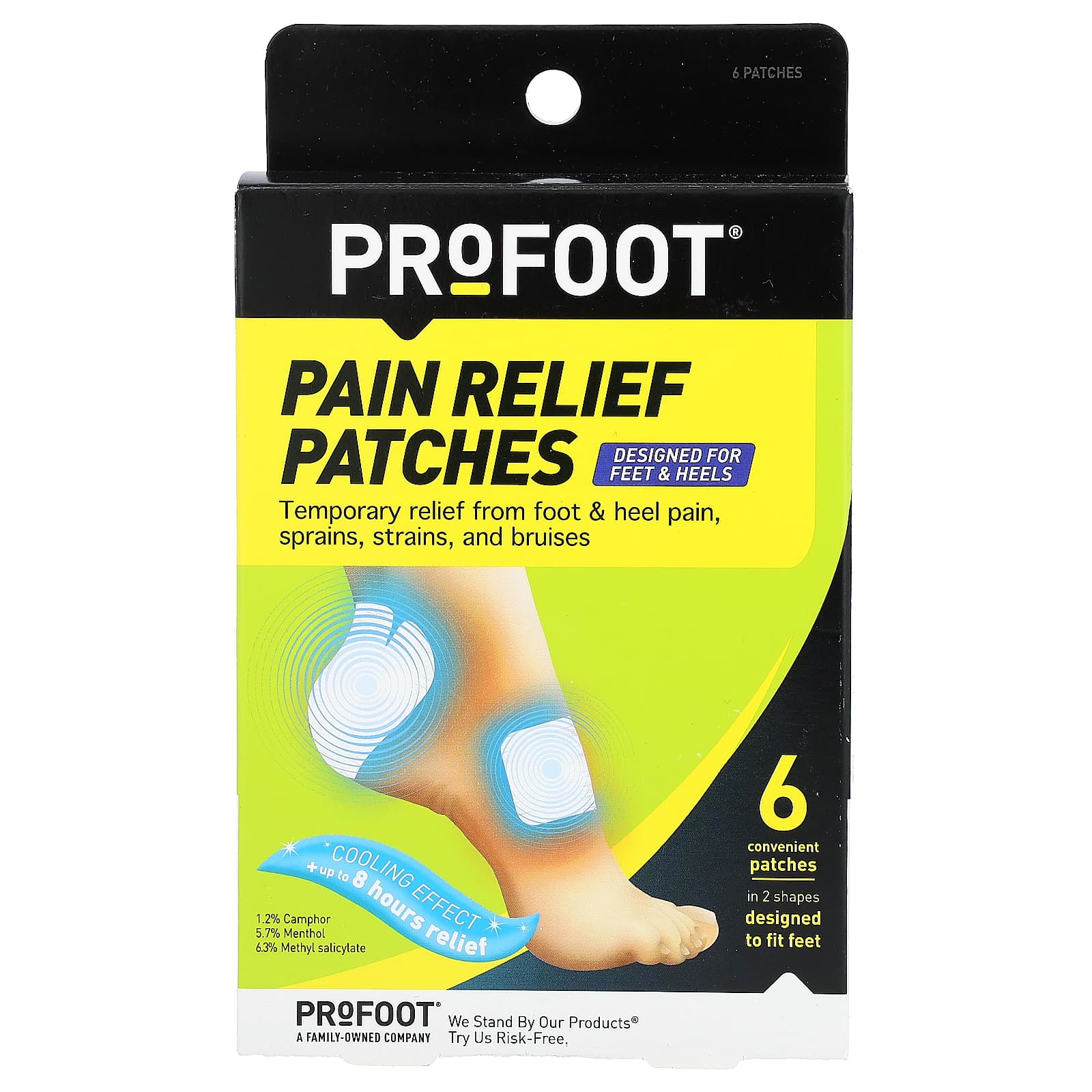 Profoot, Pain Relief Patches, Designed for Feet & Heels, 6 Patches - Image 1