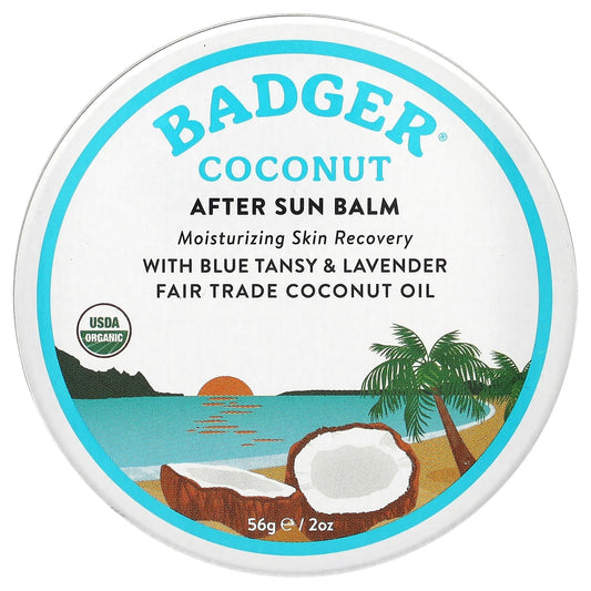 Badger Organic Coconut After Sun Balm for Dry Skin, 2 oz - Image 1