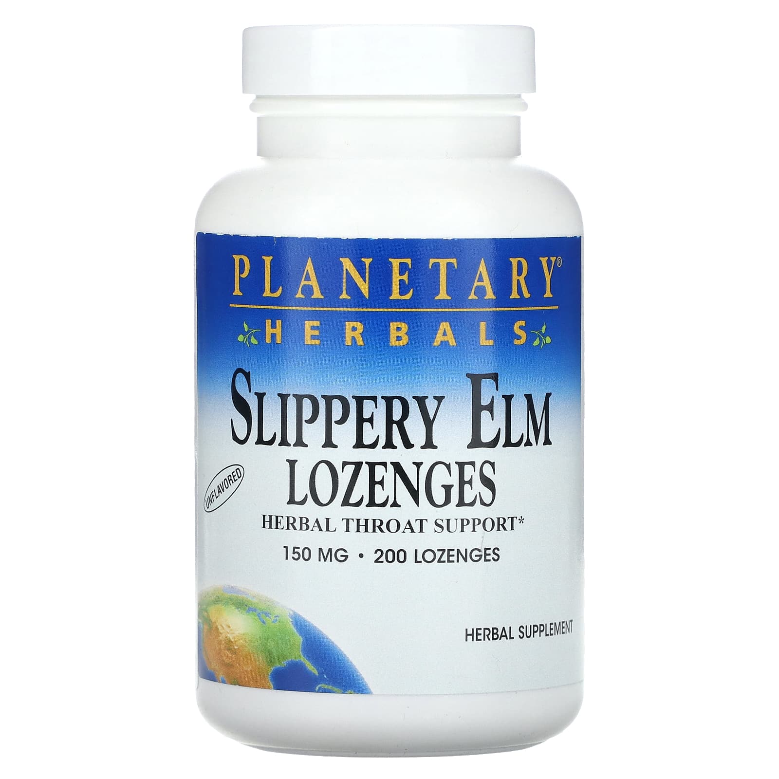 Planetary Herbals, Slippery Elm Lozenges, Unflavored, 150 mg, 200 Lozenges - Image 1