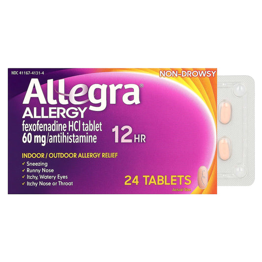 Allegra 60 mg Non-Drowsy Allergy Relief, 24 Tablets - Image 1