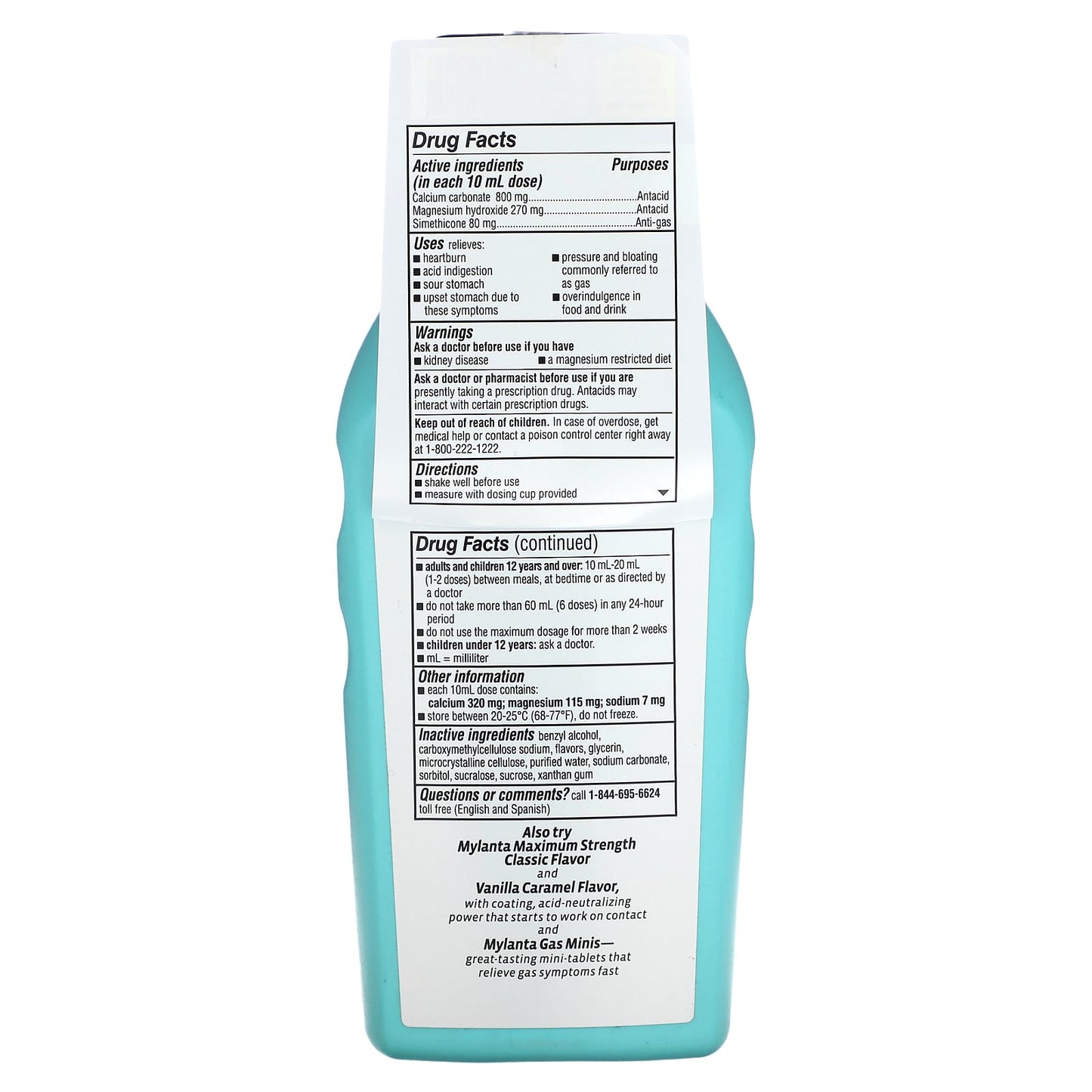 Mylanta, Liquid Antacid + Anti-Gas, Tonight, Soothing Honey Chamomile, 12 fl oz (355 ml) - Image 2