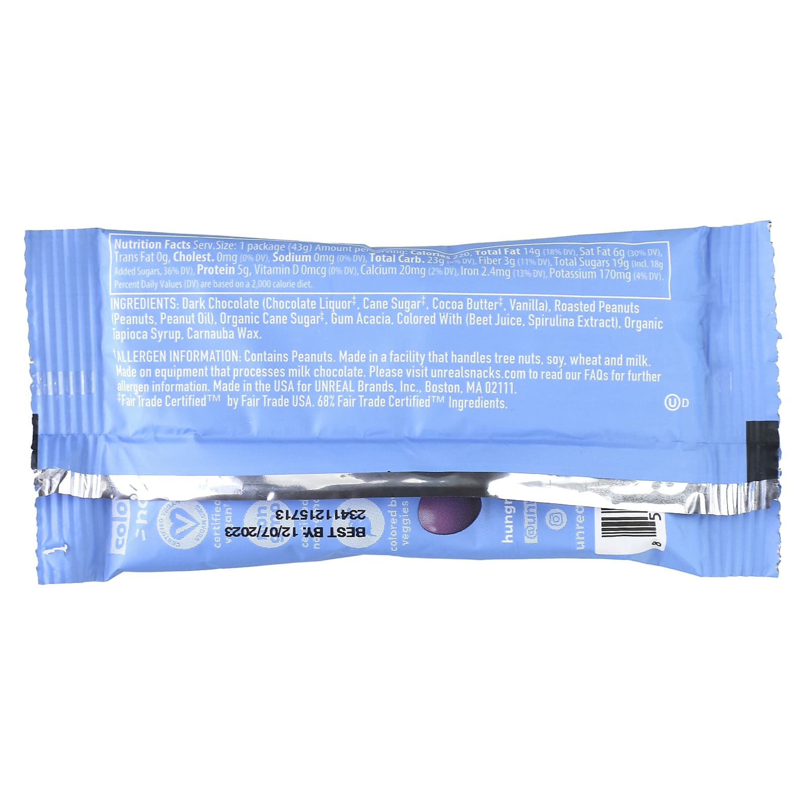 Unreal, Dark Chocolate Peanut Gems, 1.5 oz (43 g) - Image 2