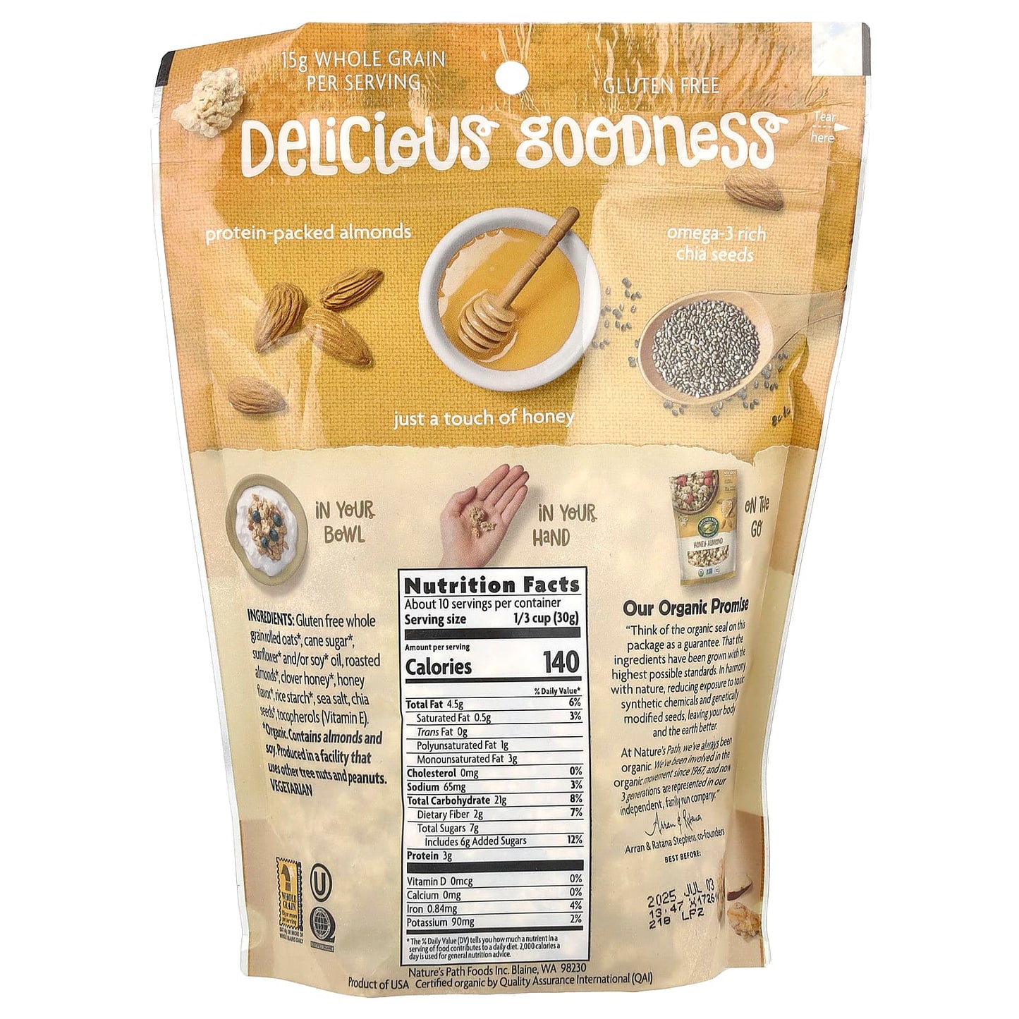 Nature's Path, Crunchy Granola, Honey Almond, 11 oz (312 g) - Image 2