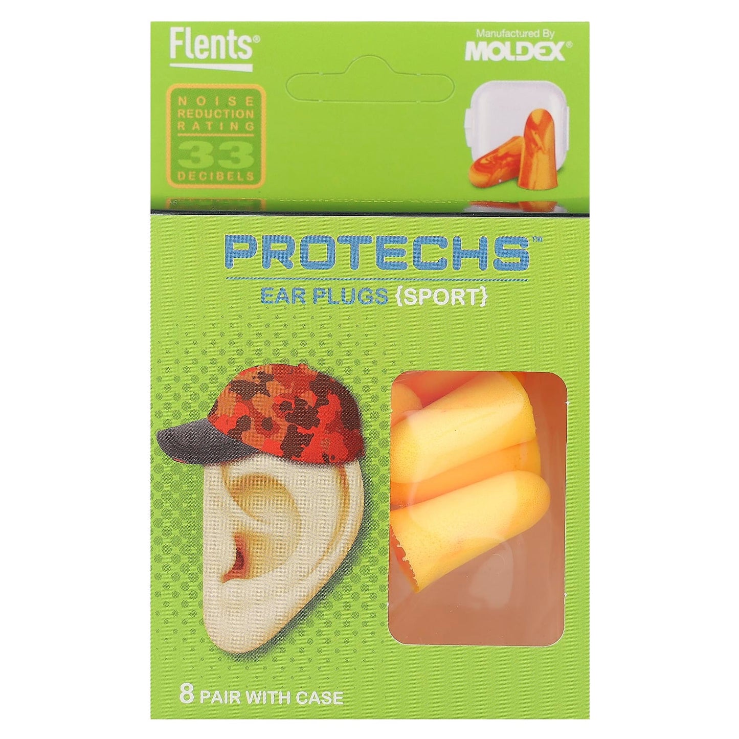 Flents Ear Plugs for Sports - Noise Reduction, 8 Pair with Case - Image 1