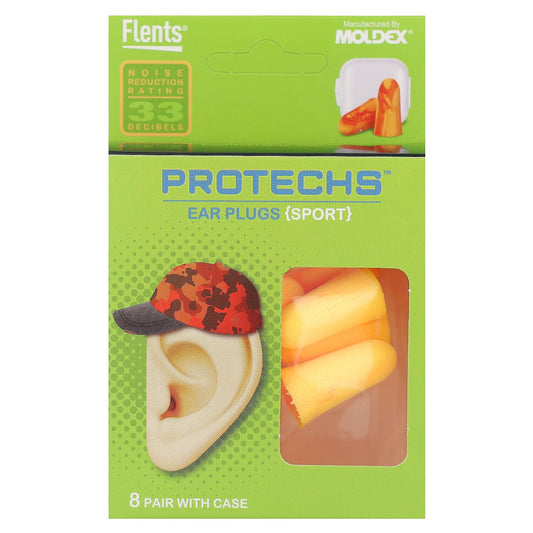 Flents Ear Plugs for Sports - Noise Reduction, 8 Pair with Case - Image 1