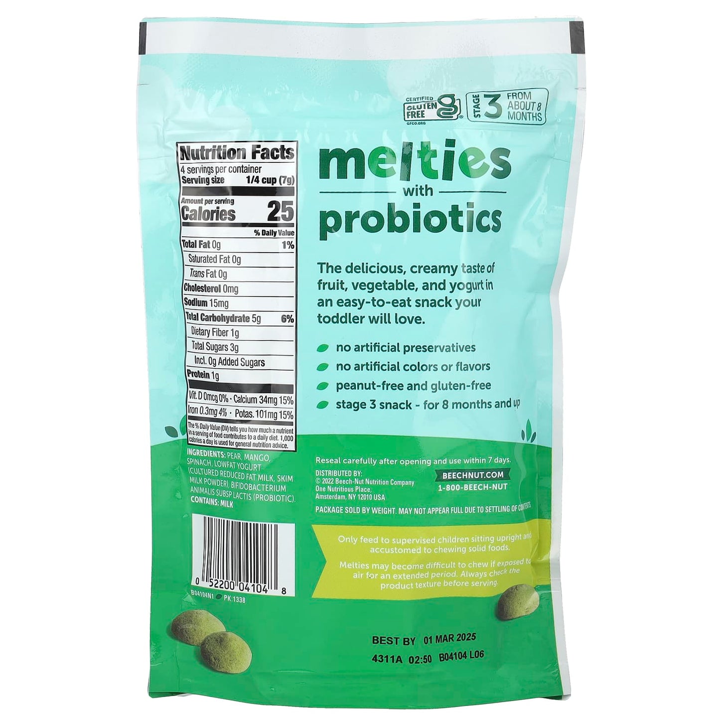 Beech-Nut Melties with Probiotics, 8+ Months, 1 oz (28g) - Image 2