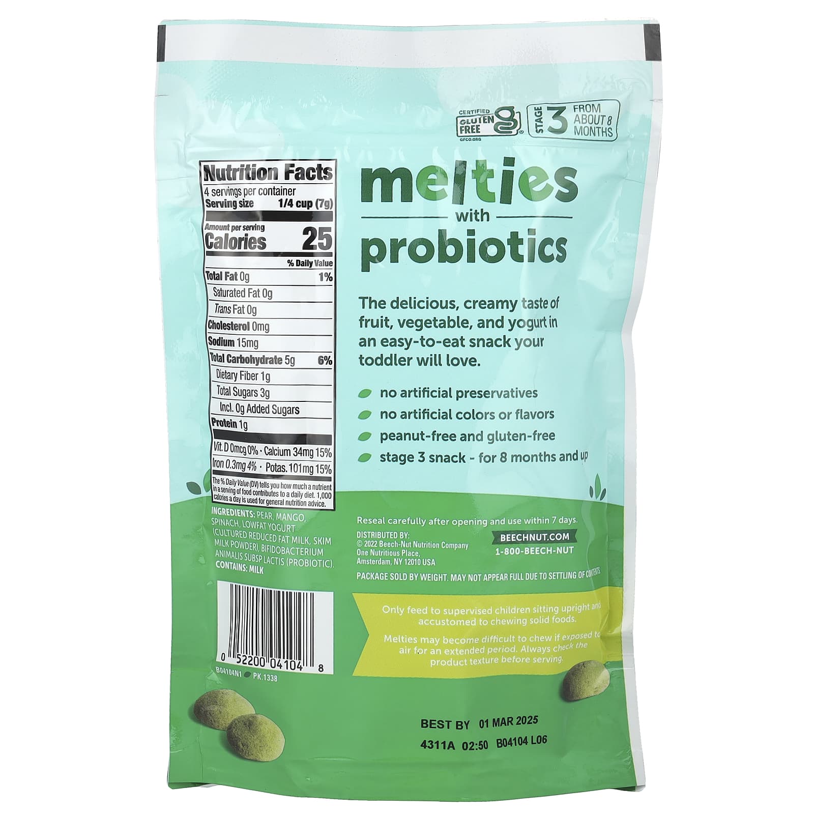 Beech-Nut Melties with Probiotics, 8+ Months, 1 oz (28g) - Image 2