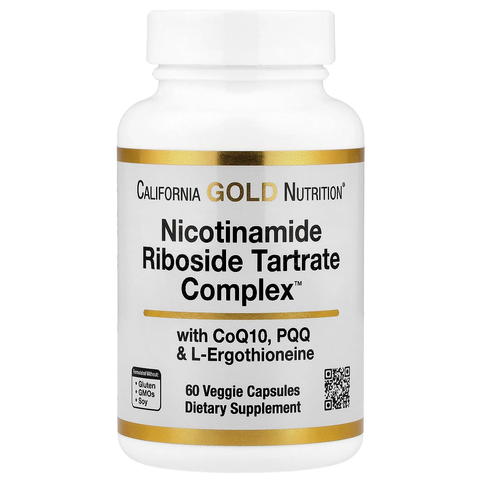 California Gold Nutrition Nicotinamide Riboside Tartrate (NRT) Complex 250mg - Image 1
