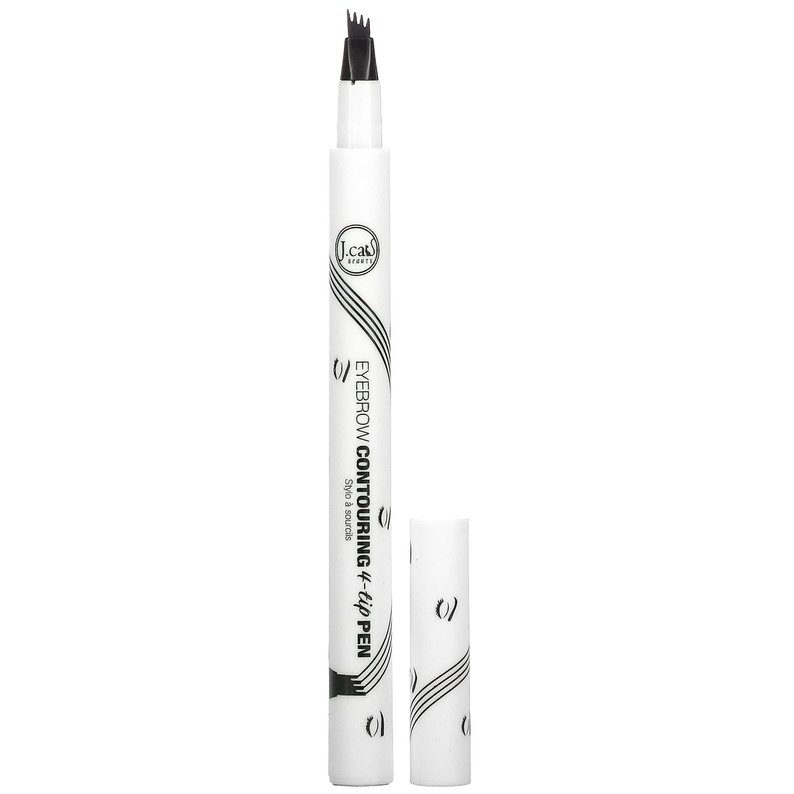 J.Cat Beauty Eyebrow Contouring 4-Tip Pen for Full & Natural Brows - Image 1