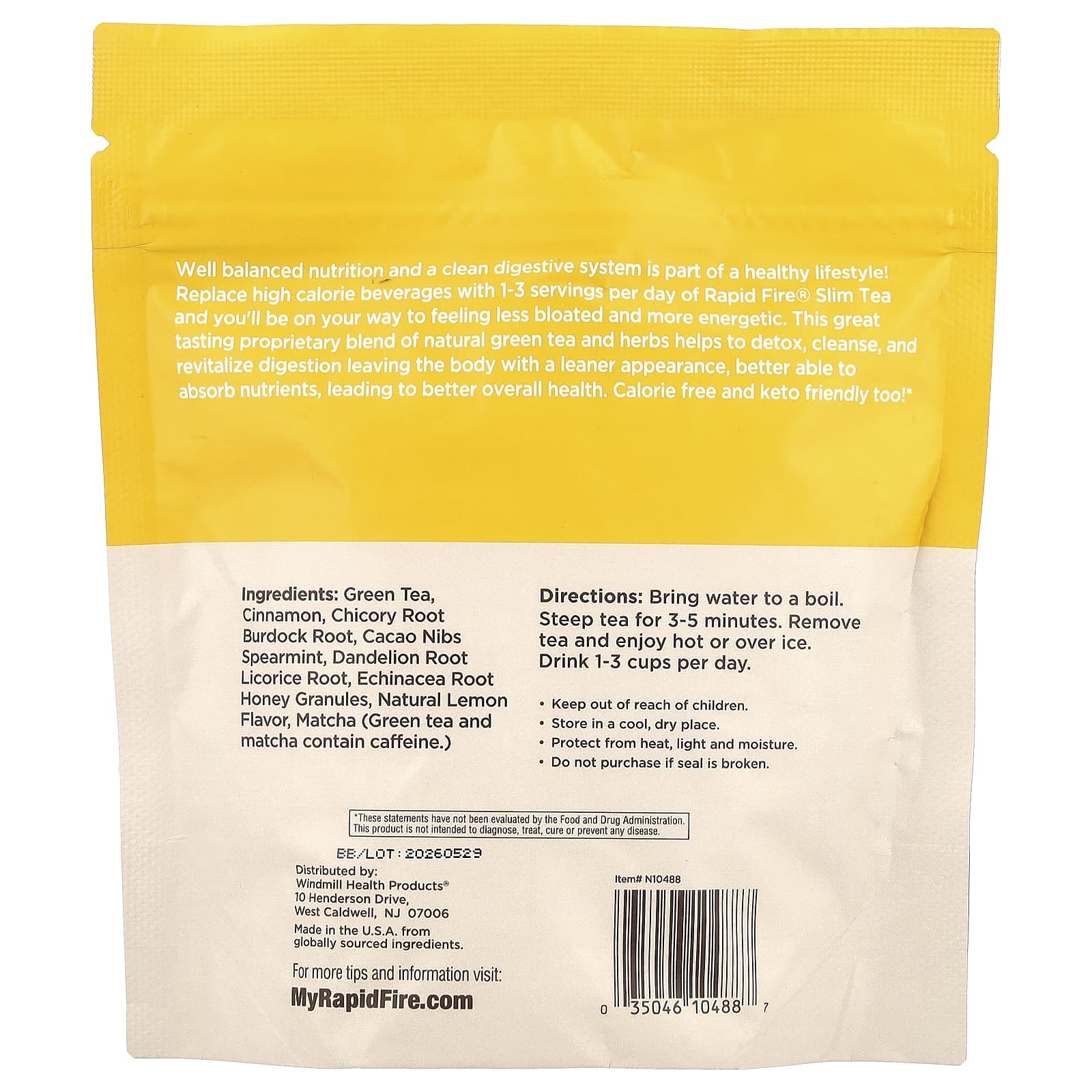 RAPIDFIRE, Slim Tea, Lemon, 14 Pyramid Tea Sachets