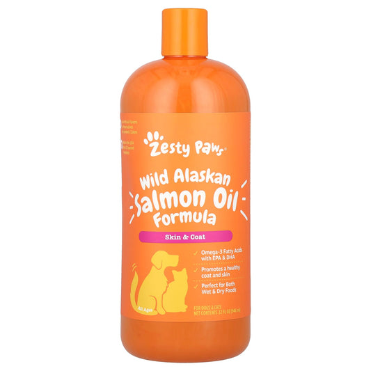 Zesty Paws, Wild Alaskan Salmon Oil Formula, For Dogs & Cats, All Ages, 32 fl oz (946 ml) - Image 1