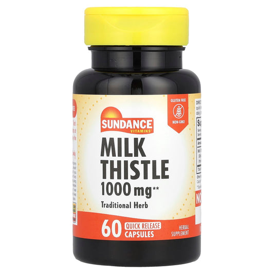 Sundance Vitamins, Milk Thistle, 1,000 mg, 60 Quick Release Capsules - Image 1