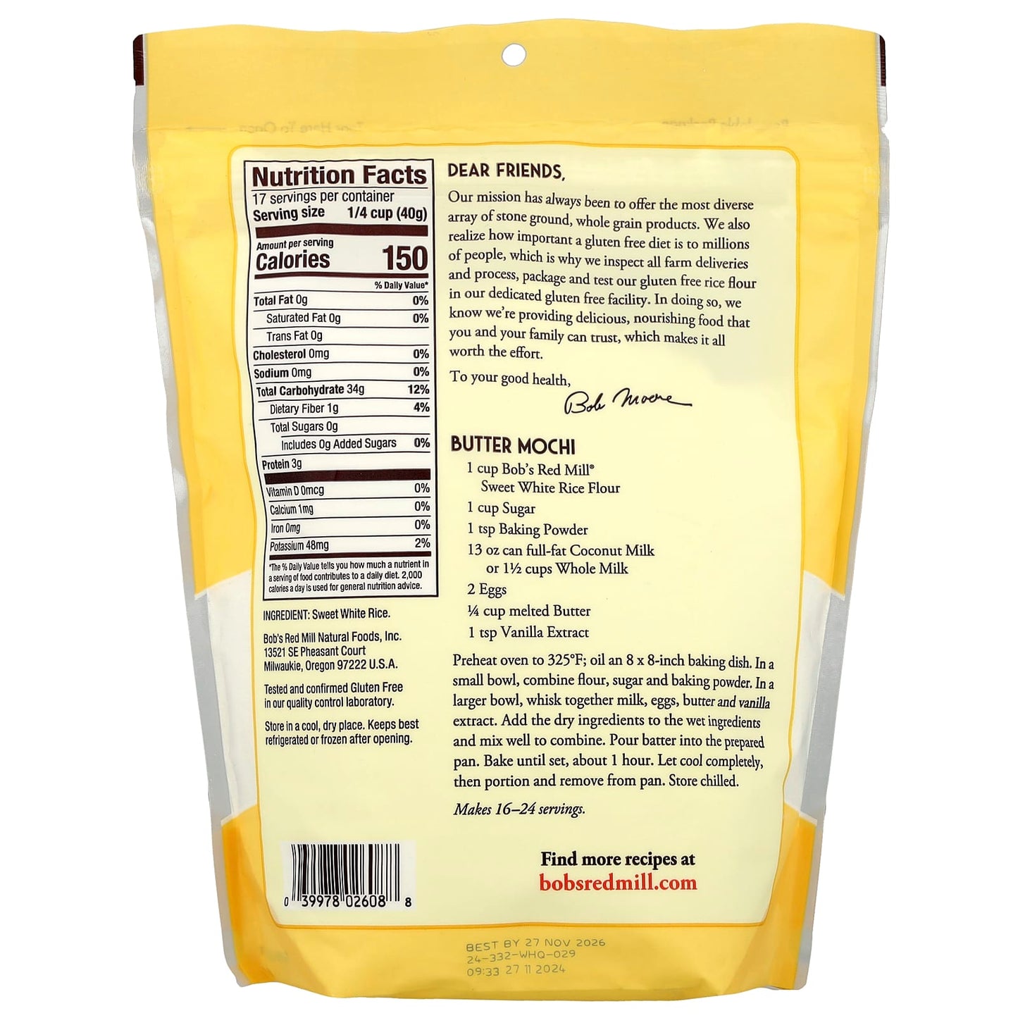 Bob's Red Mill Gluten-Free Sweet White Rice Flour 24 oz - Image 2