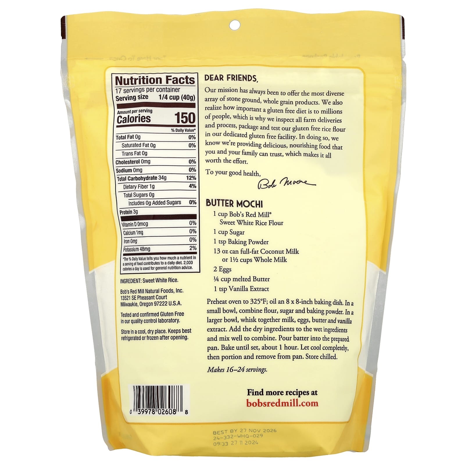 Bob's Red Mill Gluten-Free Sweet White Rice Flour 24 oz - Image 2