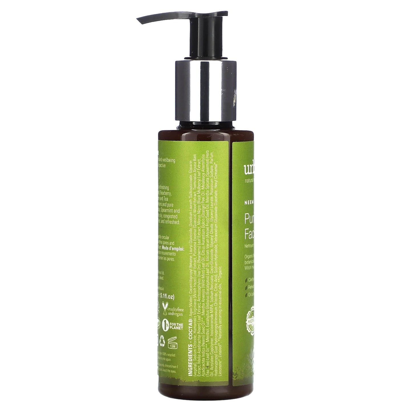 Urban Veda, Purifying Facial Wash, Neem + Tea Tree, 5.1 fl oz (150 ml) - Image 2