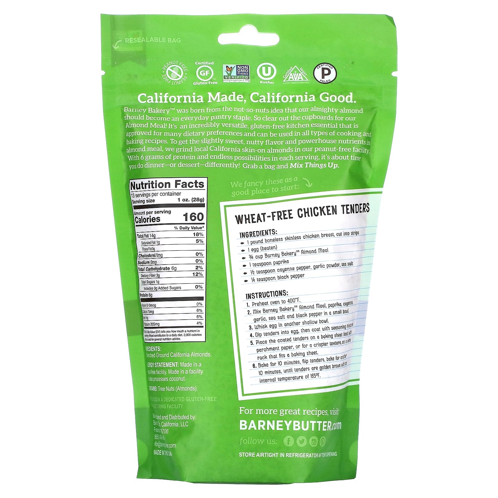 Barney Butter Almond Meal, Gluten-Free, Vegan, 13 oz - Image 2