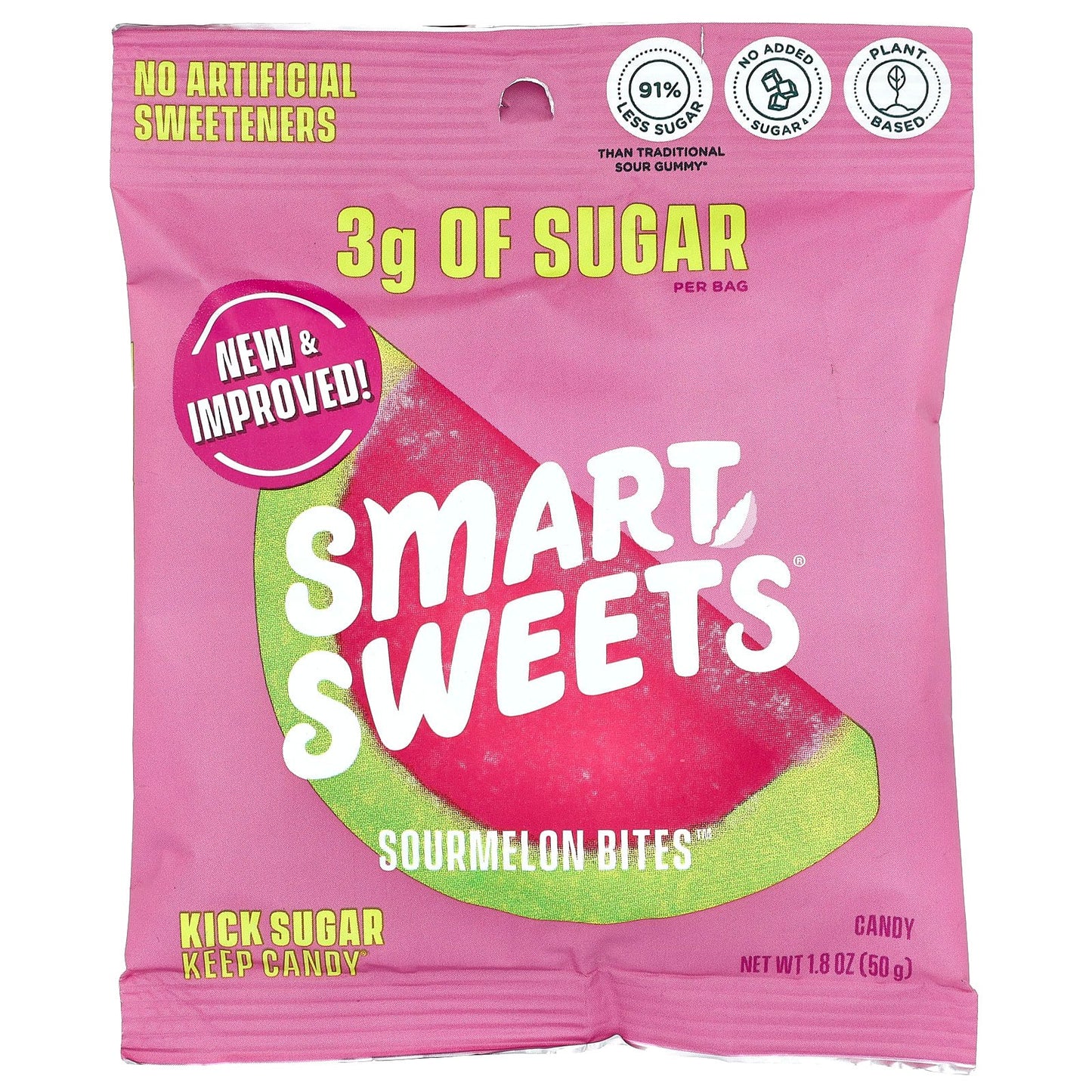 SmartSweets, Sourmelon Bites™, Watermelon, 1.8 oz (50 g) - Image 1