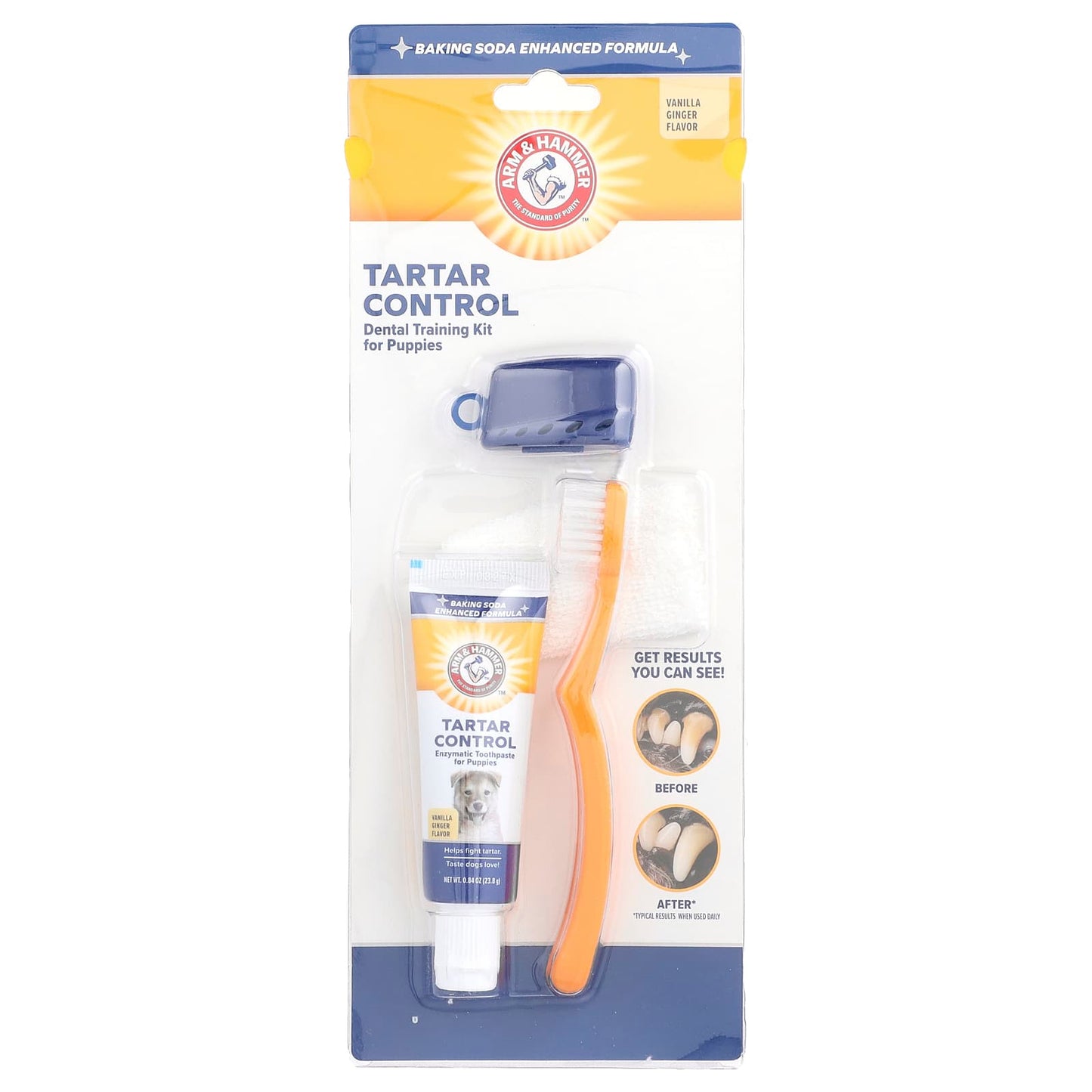 Arm & Hammer Tartar Control Pup Dental Kit - Vanilla Ginger, 4 Piece - Image 1