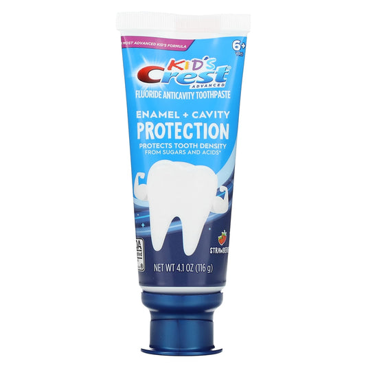 Crest Kids Advanced Fluoride Toothpaste, 6+ Yrs, Strawberry, 4.1 oz - Image 1
