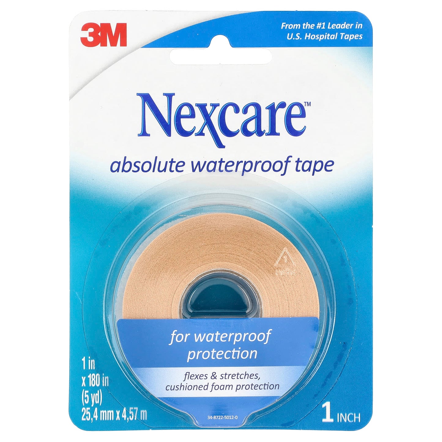 Nexcare, Absolute Waterproof Tape, Medium Hold, 180 in (5 yd) - Image 1
