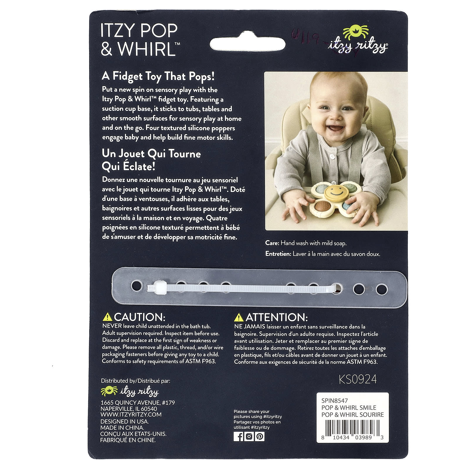 Itzy Ritzy Fidget Toy for Kids, Itzy Pop & Whirl, Sensory Play - Image 2