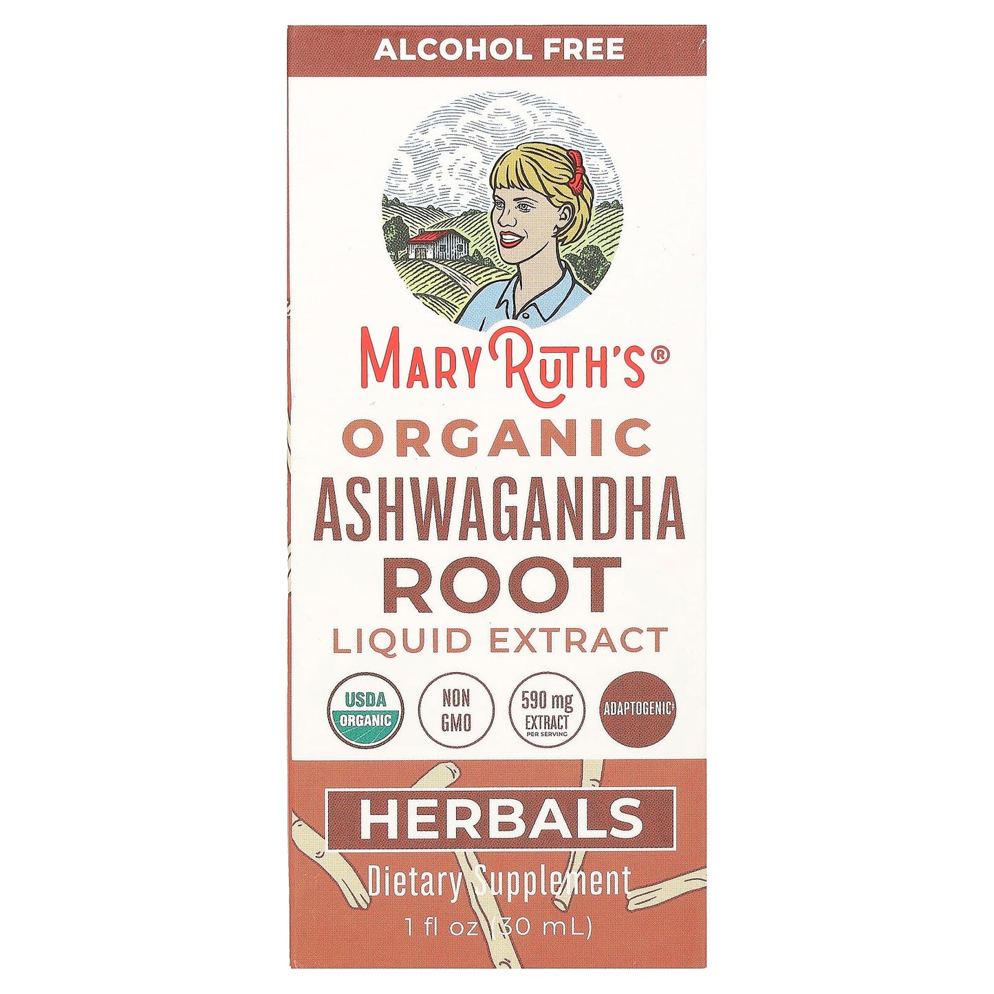 MaryRuth's, Organic Ashwagandha Root Liquid Extract, Alcohol Free, 1 fl oz (30 ml) - Image 1
