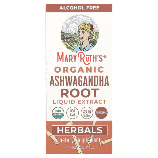 MaryRuth's, Organic Ashwagandha Root Liquid Extract, Alcohol Free, 1 fl oz (30 ml) - Image 1