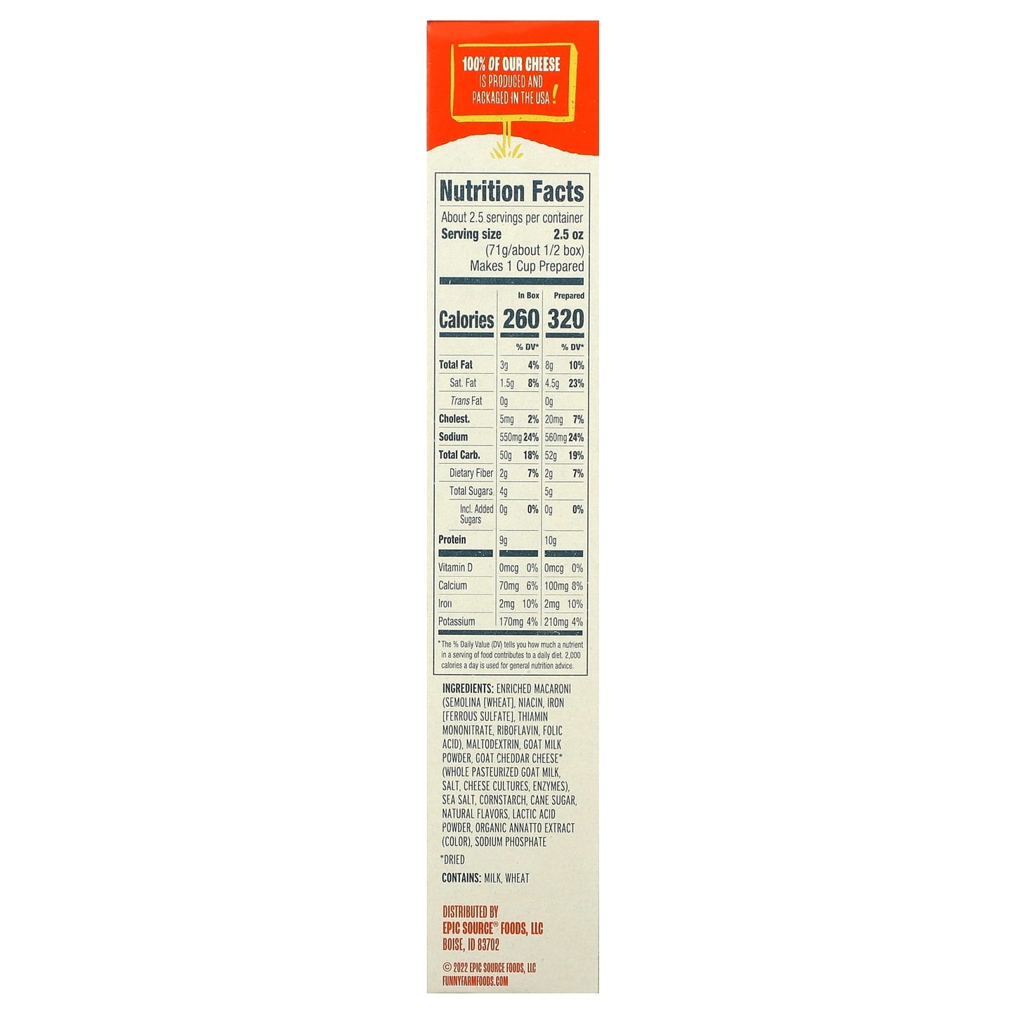 Funny Farm Goat Cheddar Mac & Cheese, 6 oz (170g) - Healthy, Delicious & Easy - Image 2