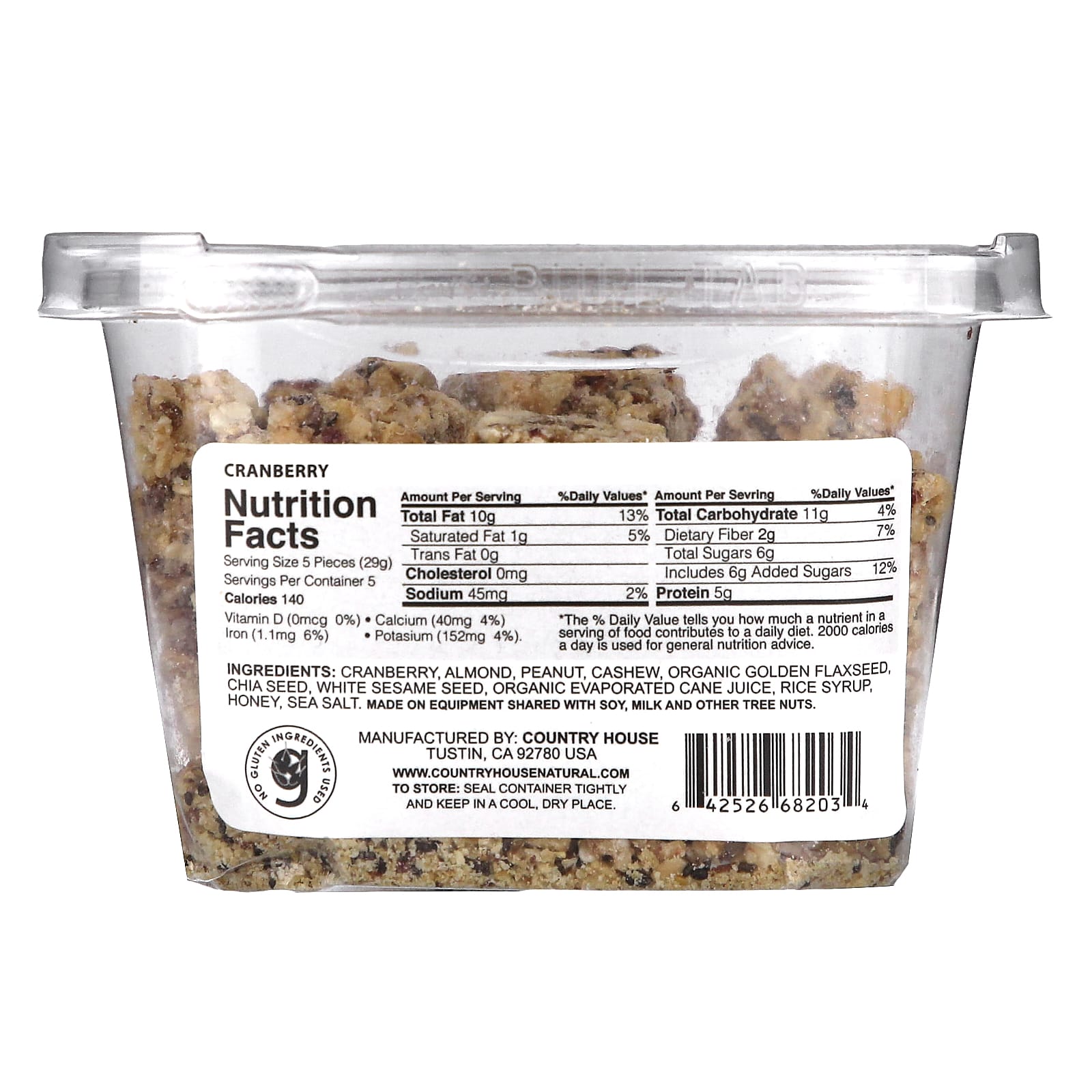 Cranberry Chia Flaxseed Snack by Country House, 6.5 oz (184g) - Image 2