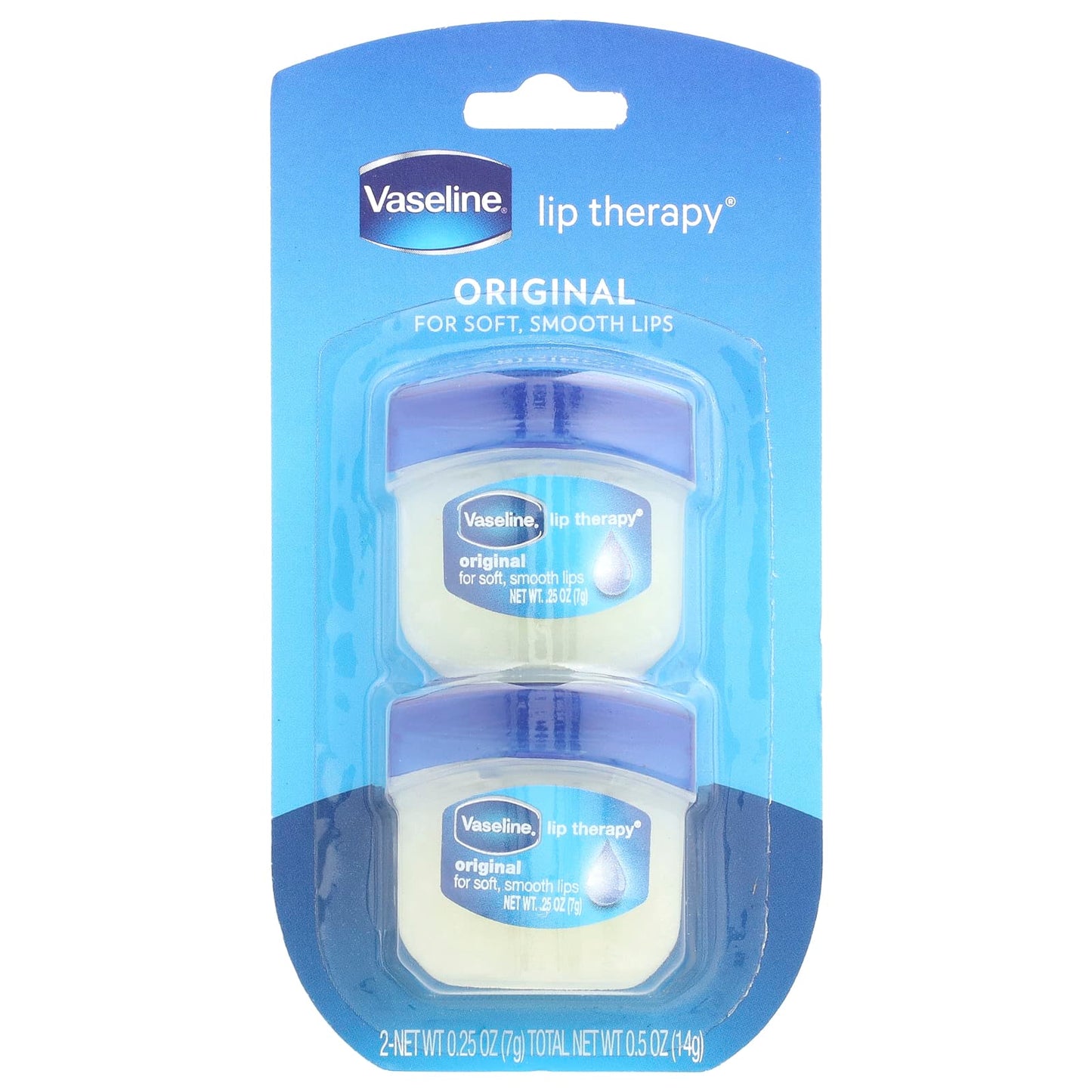 Vaseline, Lip Therapy®, Original Lip Balm, 2 Pack, 0.25 oz (7 g) Each - Image 1