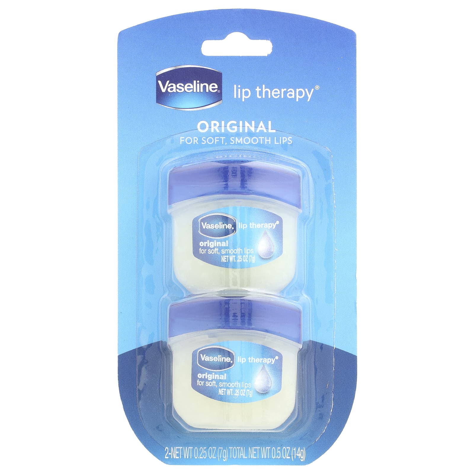 Vaseline, Lip Therapy®, Original Lip Balm, 2 Pack, 0.25 oz (7 g) Each - Image 1