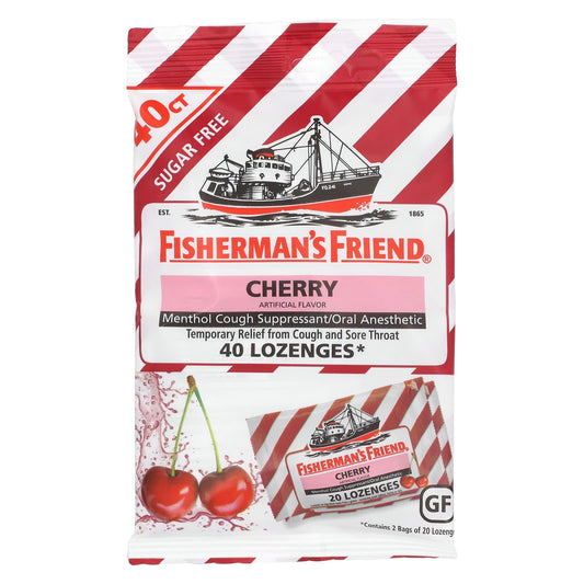 Fisherman's Friend Cherry Menthol Cough Lozenges (Sugar Free) - 40ct - Image 1