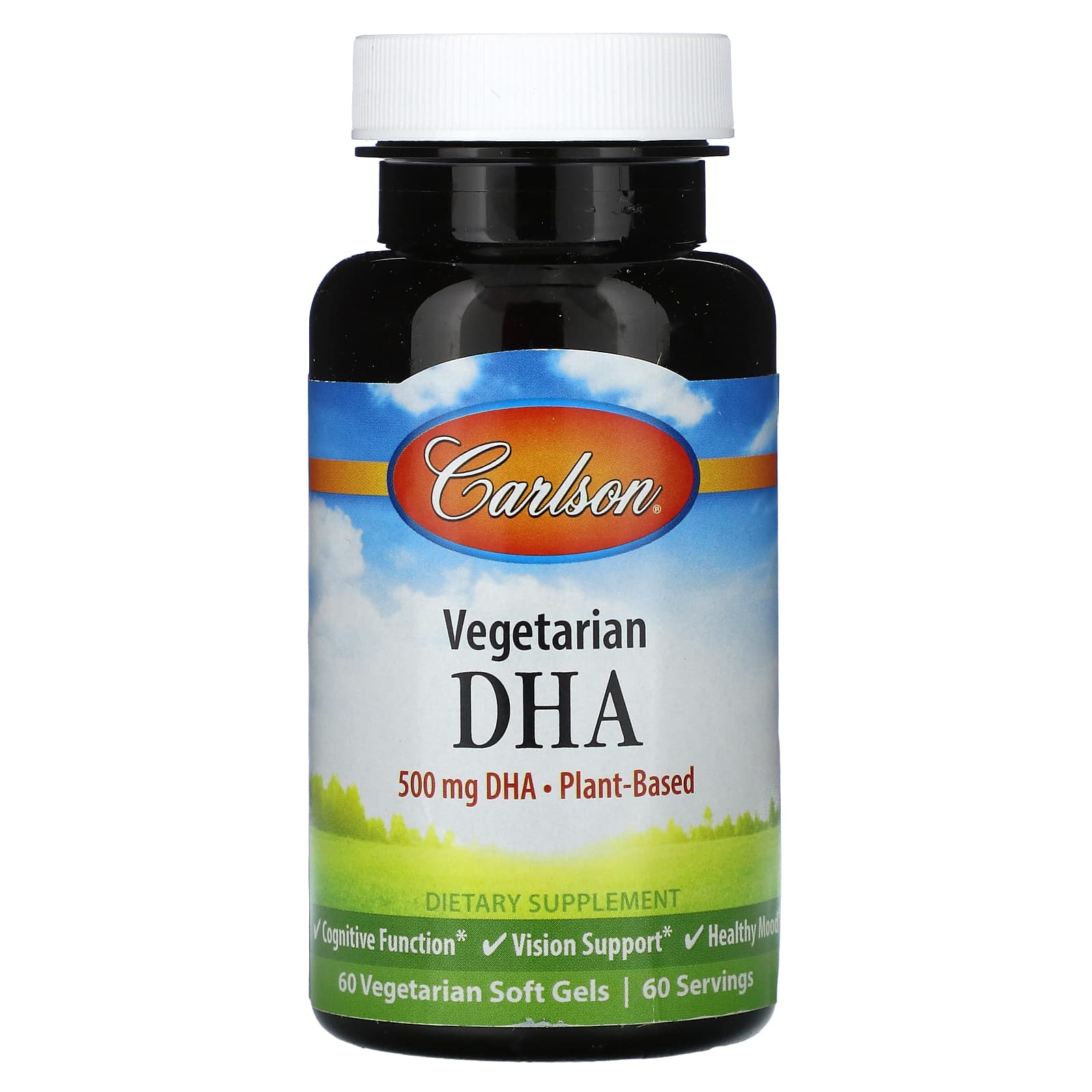 Carlson Vegetarian DHA Supplements for Brain & Vision Health - 500mg - Image 1