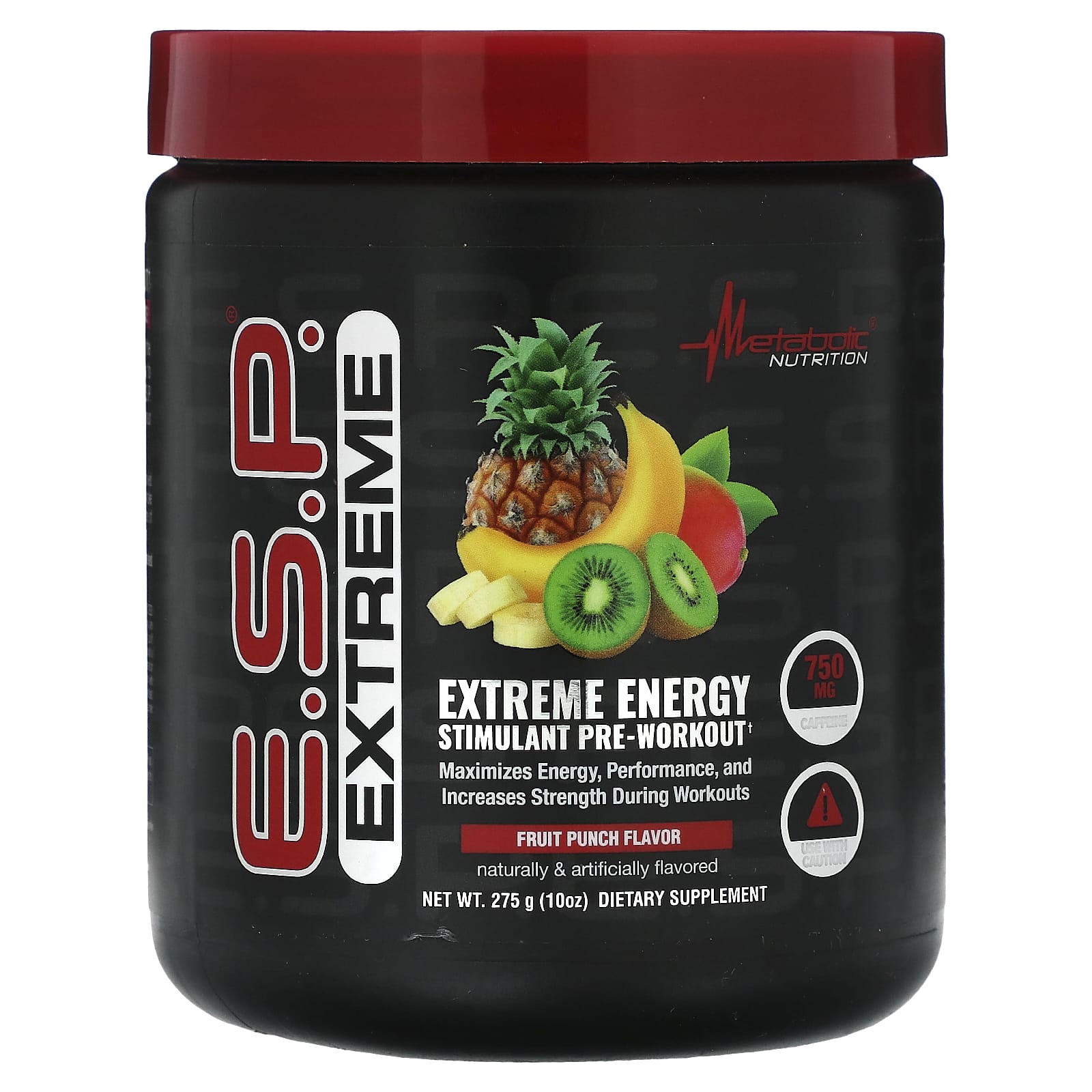 Metabolic Nutrition, E.S.P. Extreme Energy Stimulant Pre-Workout, Fruit Punch, 10 oz (275 g) - Image 1