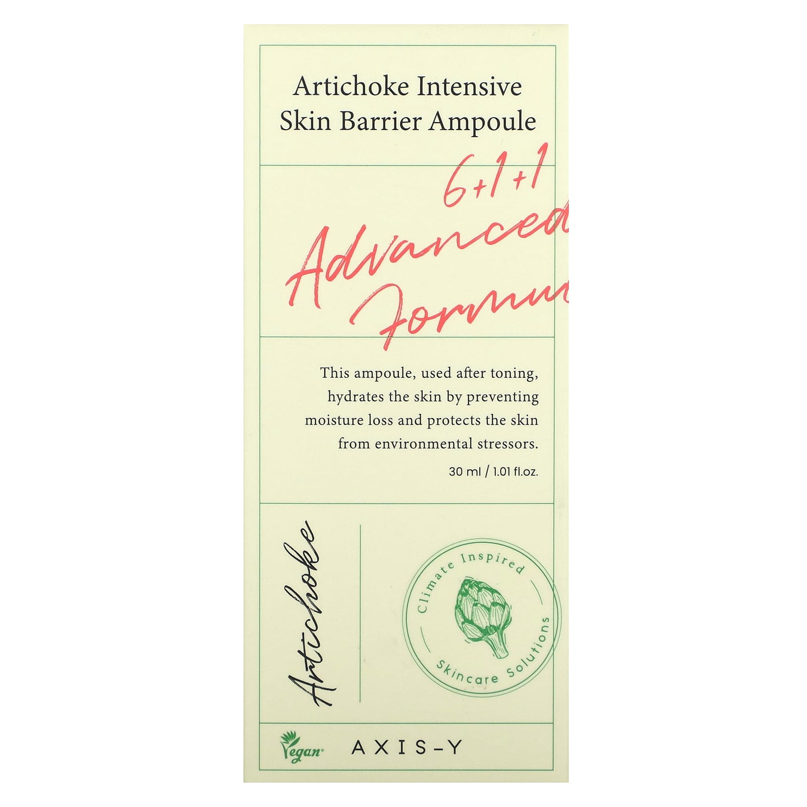 Axis-Y Artichoke Intensive Skin Barrier Ampoule 1.01 fl oz (30 ml) - Image 2