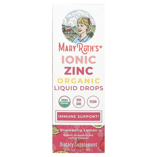 MaryRuth's, Organic Ionic Zinc Liquid Drops, Strawberry Lemon, 3 mg, 4 fl oz (120 ml) - Image 1