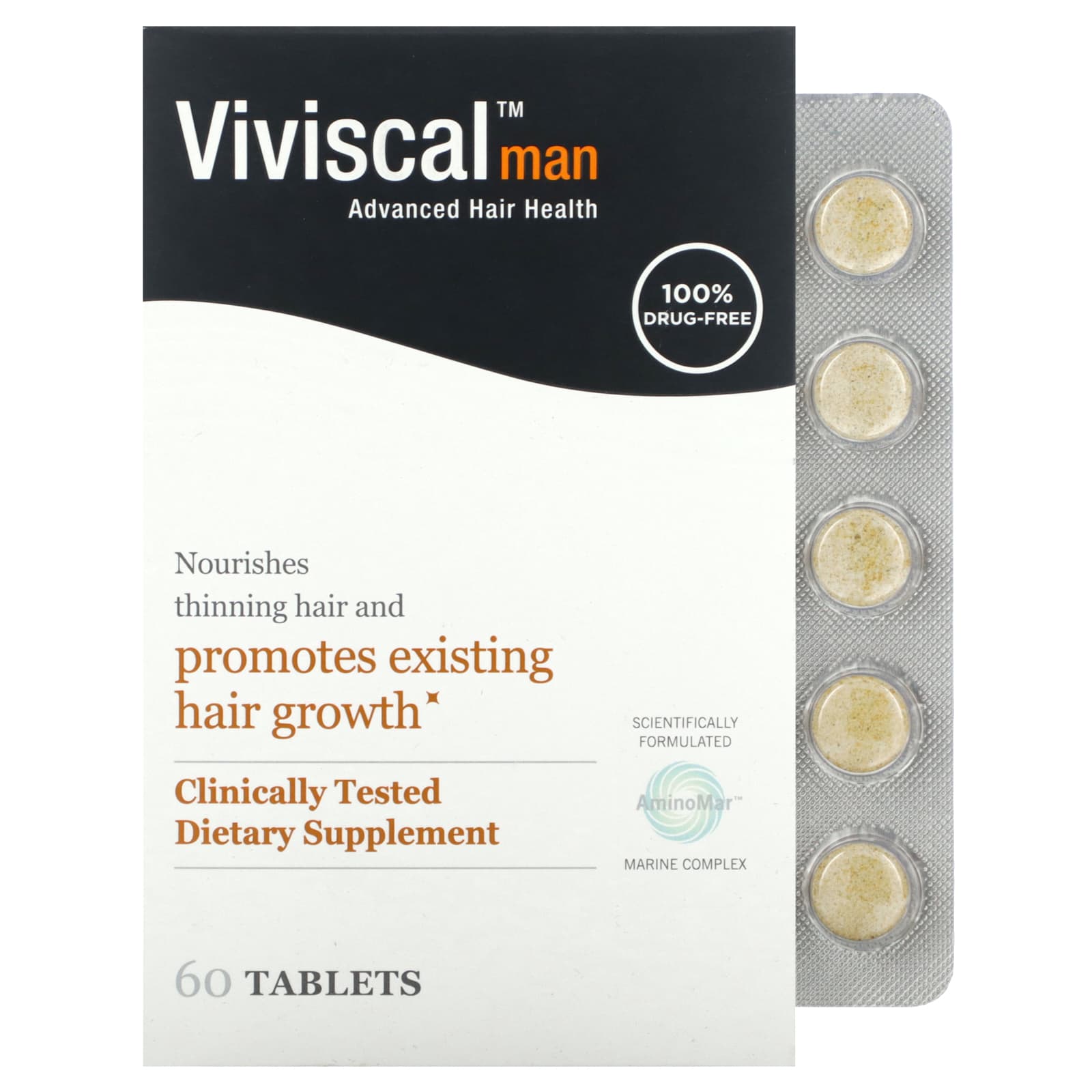 Viviscal, Man, Advanced Hair Health, 60 Tablets - Image 1