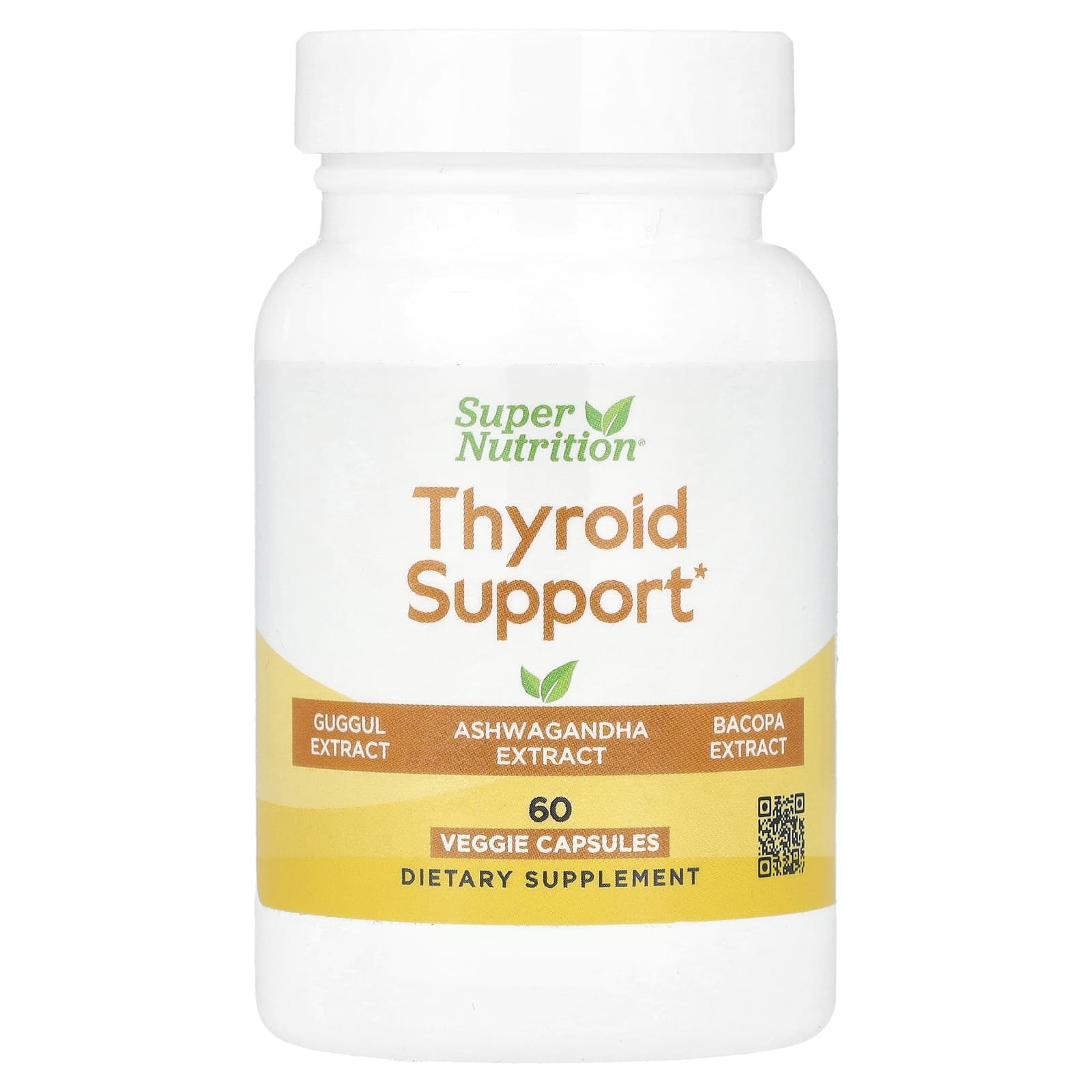 Thyroid Support Supplement with Guggul & Ashwagandha - 60 Veg Capsules - Image 1