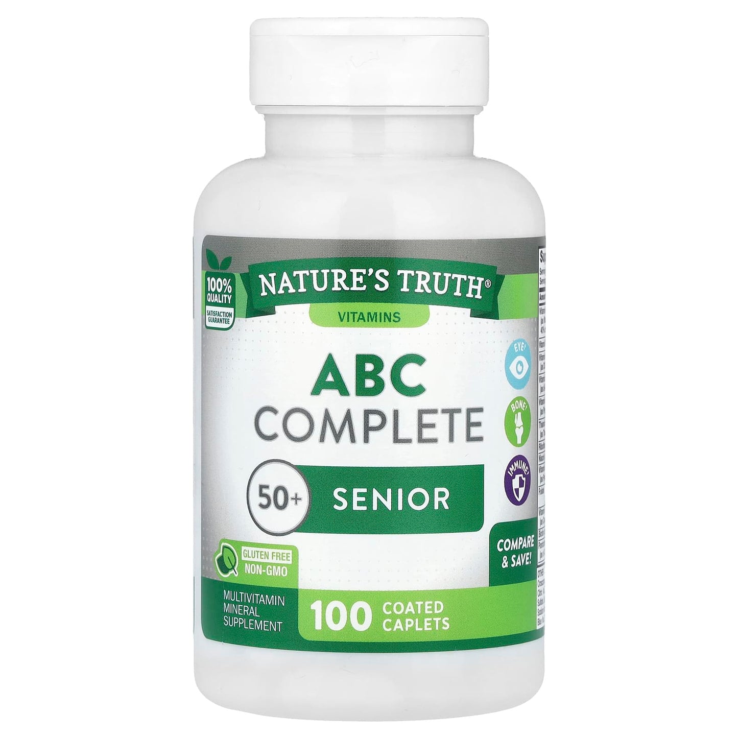 Nature's Truth, ABC Complete Multivitamin, 50+ Senior, 100 Coated Caplets - Image 1