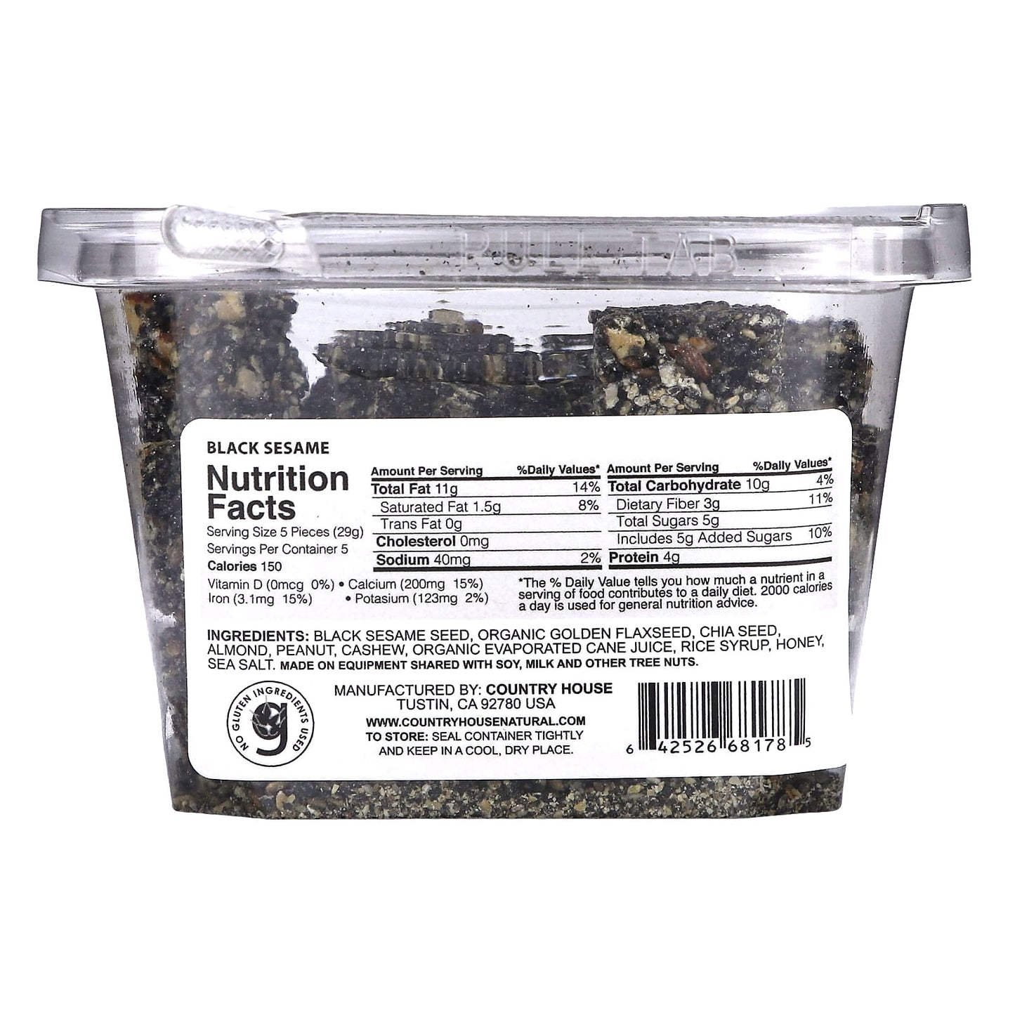 Black Sesame, Chia & Flaxseed Snack by Country House - 6.5 oz (184g) - Image 2